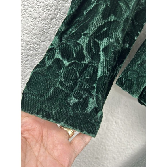 Scott McClintock Dress Suit 4 Green 2 Piece Skirt Jacket Velvet 80s 90s Vintage - Picture 6 of 16